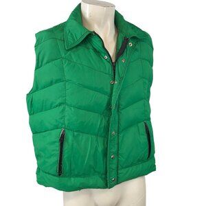 VINTAGE FROSTLINE ~ MENS LARGE ~ GREEN FULL ZIP PUFFER VEST COLORADO
